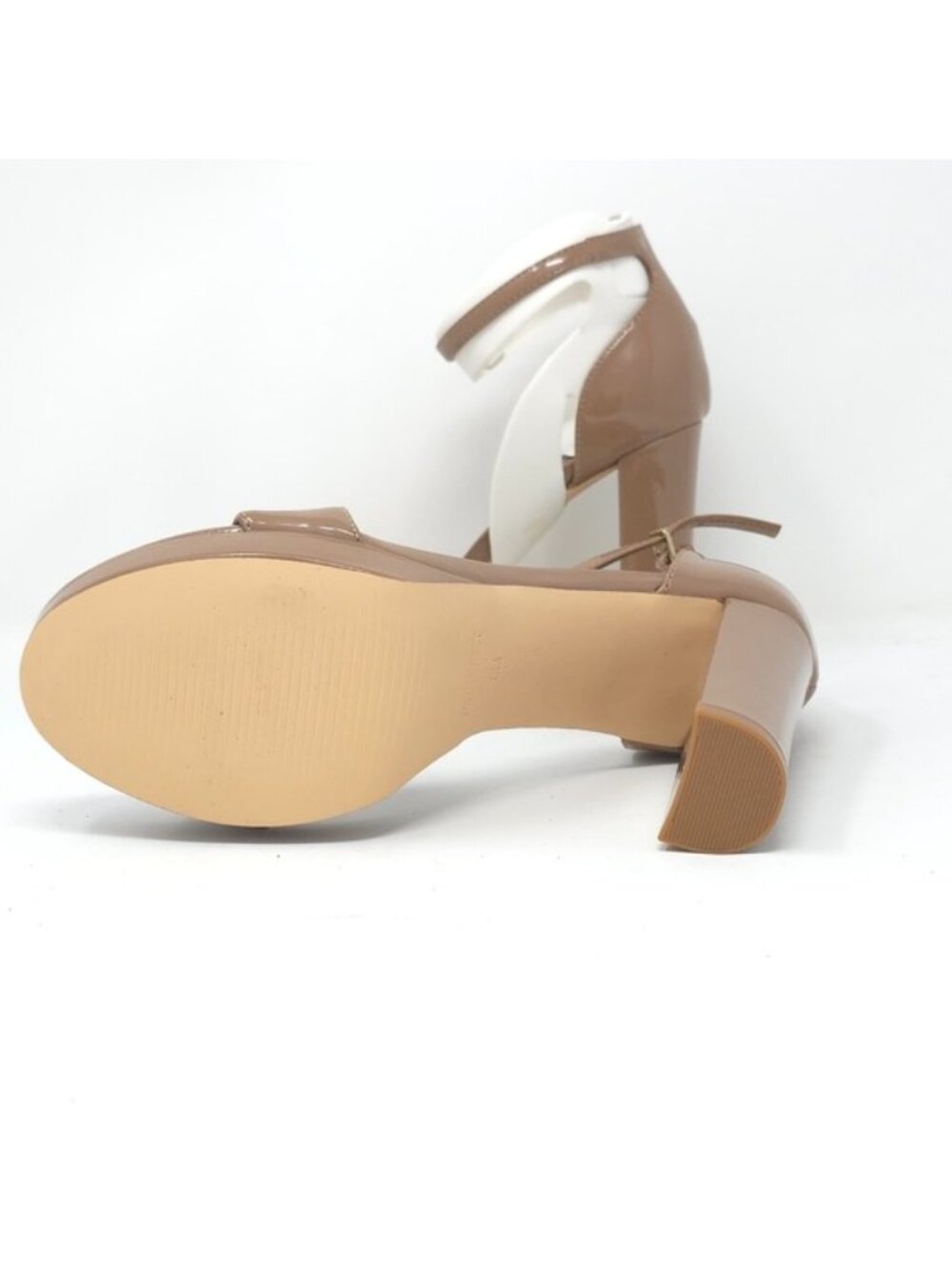 Nine West Elope Metallic Embossed Platform Heels Beige 6 Medium - Picture 6 of 9